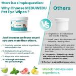 MEDUWEDU Eyes Wipes for Dogs & Cats 120 Counts, Grooming Kit Care for Dogs and Cats, Prevent Tear Stains, Eye Debris, Discharge, Mucus Secretions,Unscented