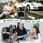 PetAmi Dog Backpack Carrier for Small Large Cat, Pet, Puppies, Ventilated Pet Hiking Backpack Travel Bag, Airline Approved Cat Backpack Carrier, Safety Back Support, Camping Biking, Max 18 lbs, Grey