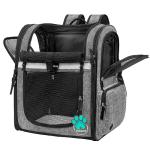 PetAmi Dog Backpack Carrier for Small Large Cat, Pet, Puppies, Ventilated Pet Hiking Backpack Travel Bag, Airline Approved Cat Backpack Carrier, Safety Back Support, Camping Biking, Max 18 lbs, Grey