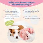 Moropaky Heartbeat Toy Puppy Heartbeat Stuffed Toy for Dog Calming Aid, Heartbeat Puppy Toy for Pets Anxiety Relief, Dog Comfort Toy for Behavioral Aid Crate Training, Puppy Essential
