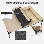 Veehoo Cooling Elevated Dog Bed Add Removable Waterproof Bolster Cushion Mat, Raised Pet Cot with Breathable Teslin Mesh, No-Slip Feet, Dog Couch Bed for Indoor Outdoor, 49x33inches, Beige, CWC2331B