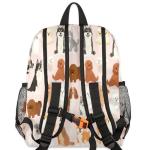 cfpolar Dogs Backpack for Kids, Cute Dogs Pink Lightweight Waterproof Toddler Backpacks for Boys Girls, Perfect for Preschool Nursery Kindergarten with Chest Strap for School Travel Sports