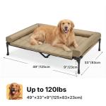 Veehoo Cooling Elevated Dog Bed Add Removable Waterproof Bolster Cushion Mat, Raised Pet Cot with Breathable Teslin Mesh, No-Slip Feet, Dog Couch Bed for Indoor Outdoor, 49x33inches, Beige, CWC2331B