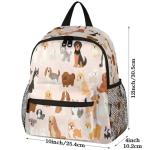 cfpolar Dogs Backpack for Kids, Cute Dogs Pink Lightweight Waterproof Toddler Backpacks for Boys Girls, Perfect for Preschool Nursery Kindergarten with Chest Strap for School Travel Sports