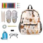 cfpolar Dogs Backpack for Kids, Cute Dogs Pink Lightweight Waterproof Toddler Backpacks for Boys Girls, Perfect for Preschool Nursery Kindergarten with Chest Strap for School Travel Sports