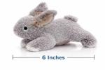 Multipet Small Rabbit Dog Toy w/Squeaker | Thumperz Dog Toy | Stuffed Bunny Toy for Dogs | Plush Squeaker Bunnies Dogs Toy | Small/Medium Breed | Gray | 6"
