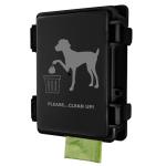 Dog Poop Bag Dispenser Wall Mounted Waterproof Outdoor Pet Waste Bags Dispenser Station with Cute Doggie Poo Images Post, Pole, Fence Mountable fits Home, Porch, Patio, Yard（black,only dispenser)