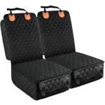 PETICON Front Seat Cover 2 Pack, Full Protection Dog Car Seat Cover with Side Flaps, Nonslip Scratchproof Captain Chair Seat Cover Fits for Cars, Trucks, SUVs, Jeep, Black
