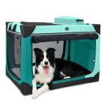 Ownpets Collapsible Dog Crate, 30 inch Portable Travel Dog Crate for Medium Dogs, 4-Door Foldable Pet Kennel with Durable Mesh Windows & Soft Mat