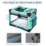 Ownpets Collapsible Dog Crate, 30 inch Portable Travel Dog Crate for Medium Dogs, 4-Door Foldable Pet Kennel with Durable Mesh Windows & Soft Mat