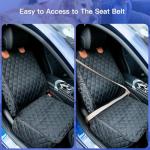 PETICON Front Seat Cover 2 Pack, Full Protection Dog Car Seat Cover with Side Flaps, Nonslip Scratchproof Captain Chair Seat Cover Fits for Cars, Trucks, SUVs, Jeep, Black