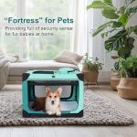 Ownpets Collapsible Dog Crate, 30 inch Portable Travel Dog Crate for Medium Dogs, 4-Door Foldable Pet Kennel with Durable Mesh Windows & Soft Mat