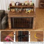 IRONCK Extra Large Dog Crate Furniture, 43.3 inches Wooden Dog Crate with Storage and 4 Hooks, Heavy Duty Pet Crate for Large Dog, Decorative Pet Cage for Indoor (30" L x 43.3" W x 41.1" H)