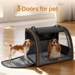 UNICITII Dog Car Seat, Enclosed Carrier for Pets Travel Safety Dog Crate Soft-Sided Covered Car Kennel Carrier for Backseat for Medium Dogs