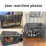 HIWOKK 48 Inch Heavy Duty Indestructible Dog Crate Steel Escape Proof, Indoor Double Door High Anxiety Cage, Kennel with Wheels, Removable Tray, Extra Large XL XXL