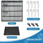 Dog Pen Pet Playpen Dog Fence Indoor Foldable Metal Wire Exercise Puppy Play Yard Pet Enclosure Indoor Outdoor 8 Panels 24 Inch with Bottom Pad/Top Cover (Black with Bottom pad)