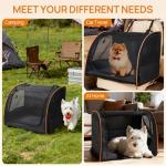 UNICITII Dog Car Seat, Enclosed Carrier for Pets Travel Safety Dog Crate Soft-Sided Covered Car Kennel Carrier for Backseat for Medium Dogs