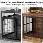 IRONCK Extra Large Dog Crate Furniture, 43.3 inches Wooden Dog Crate with Storage and 4 Hooks, Heavy Duty Pet Crate for Large Dog, Decorative Pet Cage for Indoor (30" L x 43.3" W x 41.1" H)