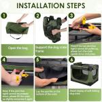 Crazydeer Soft Small Dog Crate - 24 inch Portable Travel Puppy Crate for Small Pets or 2 Cats, Collapsible Pet Carrier with 4 Mesh Doors, Car Kennel for Dogs with Handle for Indoor and Outdoor, Green