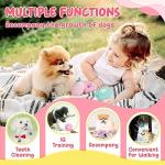 XIUGOAL Pink Puppy Toys for Boredom - 23 Pack Puppy Chew Toys for Teething, Interactive Dog Toys for Puppies, Cute Small Dog Toys with Treat Ball, Squeaky Dog Chew Toys and Ropes