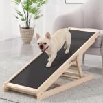 Chuiendi Dog Ramp for Couch, Bed, Car, Adjustable Pet Ramps 6 Height from 18" to 23.6" Wooden Dog Step with High Traction Mat & Sturdy Build for Small Medium Older Pets, Supports up to 200lbs