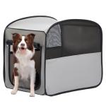 Petsfit Travel Dog Crate，Pop Up Dog Crate for Medium Large Dogs，Waterproof Pet Cage Soft Dog Kennel for Indoor/Outdoor，Lightweight Dog Carrier for Travelling，Grey