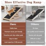 Chuiendi Dog Ramp for Couch, Bed, Car, Adjustable Pet Ramps 6 Height from 18" to 23.6" Wooden Dog Step with High Traction Mat & Sturdy Build for Small Medium Older Pets, Supports up to 200lbs