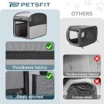 Petsfit Travel Dog Crate，Pop Up Dog Crate for Medium Large Dogs，Waterproof Pet Cage Soft Dog Kennel for Indoor/Outdoor，Lightweight Dog Carrier for Travelling，Grey