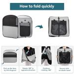 Petsfit Travel Dog Crate，Pop Up Dog Crate for Medium Large Dogs，Waterproof Pet Cage Soft Dog Kennel for Indoor/Outdoor，Lightweight Dog Carrier for Travelling，Grey