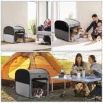 Petsfit Travel Dog Crate，Pop Up Dog Crate for Medium Large Dogs，Waterproof Pet Cage Soft Dog Kennel for Indoor/Outdoor，Lightweight Dog Carrier for Travelling，Grey