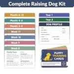 Puppy Training Cards - Complete Raising Dog Kit with Clicker - Replaces Dog Training Book & Journal - 50 Stage by Stage Guide Cards (8 Weeks to 2 Years)
