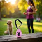 Cauaoa 1pc Pink Clicker Easy to Use with Button Dog Training Accessories Strong and Long-Lasting,Training and Behavior Aids