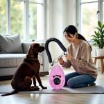 Cauaoa 1pc Pink Clicker Easy to Use with Button Dog Training Accessories Strong and Long-Lasting,Training and Behavior Aids