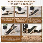 Dog Ramp for Couch, Adjustable Height from 18" to 23.6", Foldable Ramps for Pets to Get on Bed with Traction Rubber Mat, Wooden Portable Stairs for Small to Large Dogs