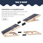 Adjustable Wooden Dog Ramp for Small & Medium Dogs, 27.6" Long x 11.8" Wide Portable Pet Ramp for Bed, Couch, Sofa & Car, Anti-Slip Carpet, Lightweight Foldable Indoor Outdoor Travel Dog Ramp