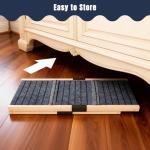 Adjustable Wooden Dog Ramp for Small & Medium Dogs, 27.6" Long x 11.8" Wide Portable Pet Ramp for Bed, Couch, Sofa & Car, Anti-Slip Carpet, Lightweight Foldable Indoor Outdoor Travel Dog Ramp