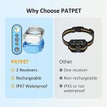 PATPET Shock Collar for Dogs(10-120lbs), 4000ft Rechargeable IPX7 Waterproof Training Collar with Remote for 2 Dogs- Electric Dog Collar for Small Medium Large Dogs 2 Packs