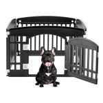 DUMOS Dog Playpen 4 Panel 24" Plastic Exercise Pen with Door Small Puppy, Medium Dogs Animal Pet for Outdoor, Garden, Yard, RV Camping - Black