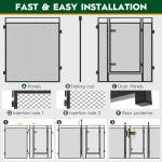 32" Height Dog Playpen for Small Dog & Puppy, 16 Panels Metal Pet Playpen with Safety Mesh, Portable Foldable Exercise Pen for Indoor Outdoor, Yard, Camping & RV, Black-Silver