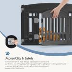 DUMOS Dog Playpen 4 Panel 24" Plastic Exercise Pen with Door Small Puppy, Medium Dogs Animal Pet for Outdoor, Garden, Yard, RV Camping - Black