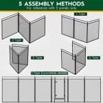 32" Height Dog Playpen for Small Dog & Puppy, 16 Panels Metal Pet Playpen with Safety Mesh, Portable Foldable Exercise Pen for Indoor Outdoor, Yard, Camping & RV, Black-Silver