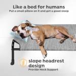 Veehoo Original Elevated Dog Bed - Outdoor Raised Cot for Large Dogs, One-Sided Raised Headboard Cooling Pet Bed, Sleeping Training Cot, Non-Slip & Breathable, XL, CWC2417A