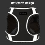 AIITLE Dog Harness and Leash Set - Ultra-Comfortable XXS-XL Vest with Strong Magic Tape & Glow-in-Dark Reflective Strips, Chafe-Free for Teddy, Schnauzer (Brown-Beige, M)