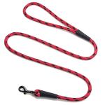 Mendota Pet Snap Leash - British-Style Braided Dog Lead, Made in The USA - Black Ice Red, 3/8 in x 4 ft - for Small/Medium Breeds