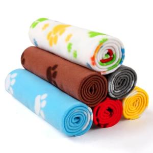 LINENLUX Cute Dog Blanket for Small Medium Dogs 6-Pack Soft Stretchy Fleece Blankets for Pet Cat Puppy Warm Wrinkle-Resistant Throw for Couch Bed Outdoor Mix 40x31 inch (Pack of 6)