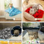 LINENLUX Cute Dog Blanket for Small Medium Dogs 6-Pack Soft Stretchy Fleece Blankets for Pet Cat Puppy Warm Wrinkle-Resistant Throw for Couch Bed Outdoor Mix 40x31 inch (Pack of 6)