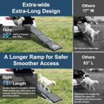 Dog Ramp for Cars 71"Long x 20"Wide SUV & Trucks, Non-Slip Surface Aluminum Pet Ramps for Small & Large Dogs–Heavy Duty Foldable Lightweight Portable Ramp for Senior Dogs High Bed Couch Outdoor 250lbs