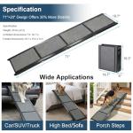 Dog Ramp for Cars 71"Long x 20"Wide SUV & Trucks, Non-Slip Surface Aluminum Pet Ramps for Small & Large Dogs–Heavy Duty Foldable Lightweight Portable Ramp for Senior Dogs High Bed Couch Outdoor 250lbs