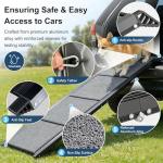 Dog Ramp for Cars 71"Long x 20"Wide SUV & Trucks, Non-Slip Surface Aluminum Pet Ramps for Small & Large Dogs–Heavy Duty Foldable Lightweight Portable Ramp for Senior Dogs High Bed Couch Outdoor 250lbs
