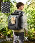 Pecute Cat Backpack Carrier, Large Space Cat Bubble Backpack, Breathable Cat Carrier, Shaded Dog Backpack Carrier, Ergonomic 3D Design for Travel, Hiking, Walk, Suitable for Shopping, Car, Vet, Gray